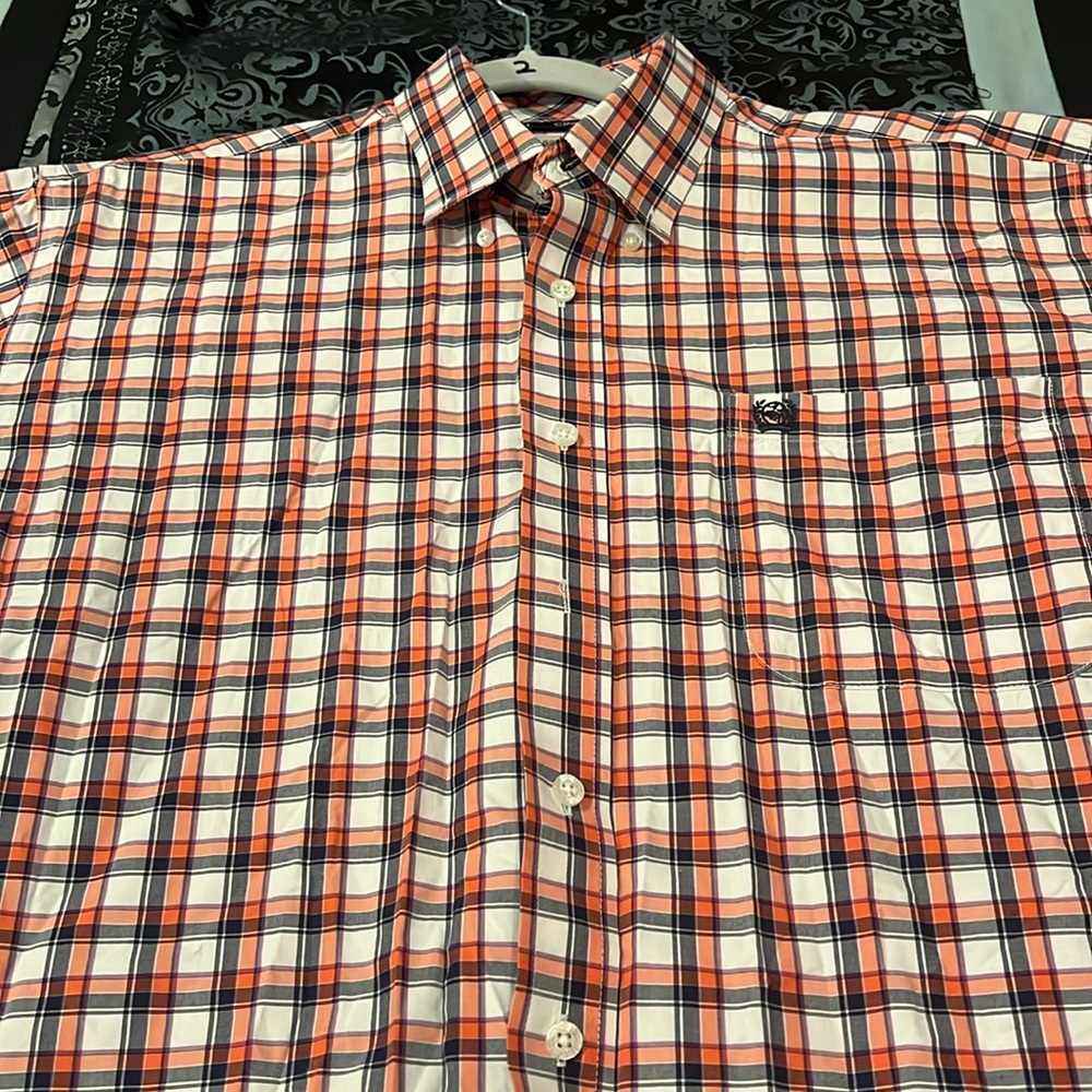 Cinch Men's Red and Blue Checkered Shirt, very nice, size large, S/S - Picture 5 of 8
